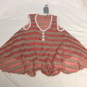 Dallin Chase Women’s beige/ peach Semi sheer Tank.